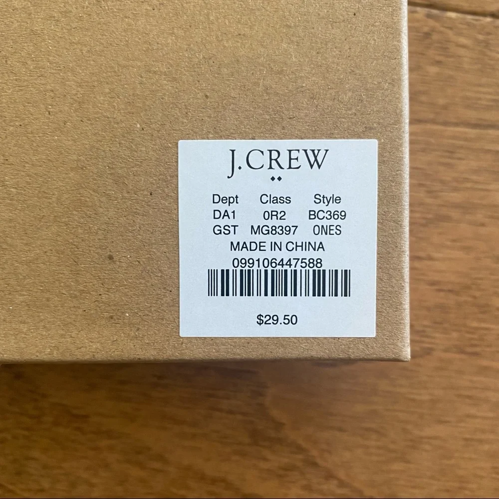 J Crew ceramic gold stipe printed jewelry dish